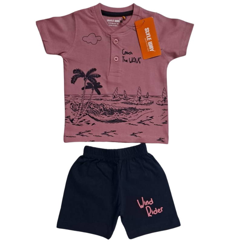 styleway fine causal boy baby printed t shirt with sleeve & shorts set wear sw 138 styleway fine causal boy baby printed t shirt with sleeve & shorts set wear sw 138