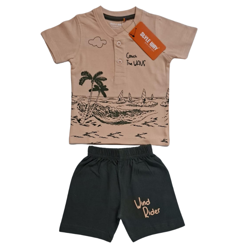 styleway fine causal boy baby printed t shirt with sleeve & shorts set wear sw 138 styleway fine causal boy baby printed t shirt with sleeve & shorts set wear sw 138