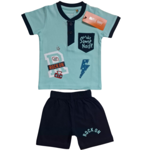 styleway fine causal boy baby printed t shirt with sleeve & shorts set wear sw 139