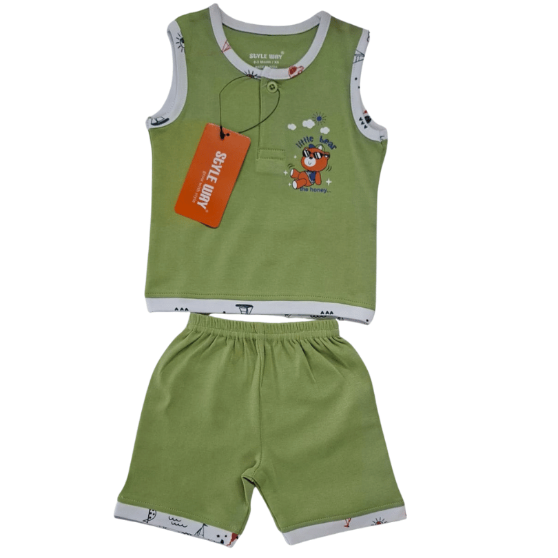 styleway infant interlock open shoulder sleeveless t shirt & shorts unisex set baby wear sw 61 styleway infant interlock open shoulder sleeveless t shirt & shorts unisex set baby wear sw 61
