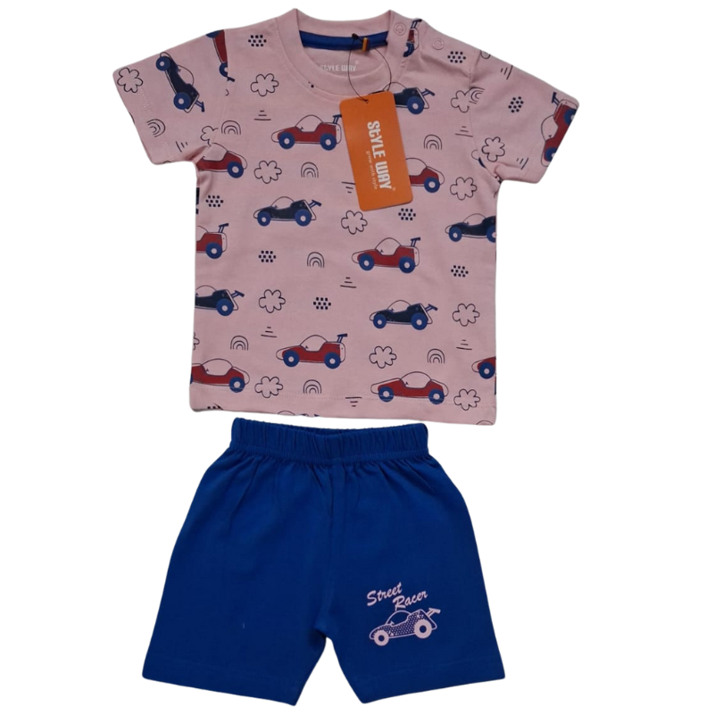 styleway fine boy baby printed causal shoulder press button t shirt with sleeve & shorts set wear sw 133 styleway fine boy baby printed causal shoulder press button t shirt with sleeve & shorts set wear sw 133