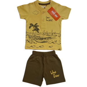 styleway fine causal boy baby printed t shirt with sleeve & shorts set wear sw 138