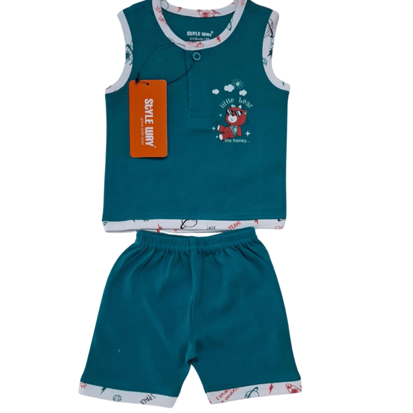styleway infant interlock open shoulder sleeveless t shirt & shorts unisex set baby wear sw 61 styleway infant interlock open shoulder sleeveless t shirt & shorts unisex set baby wear sw 61